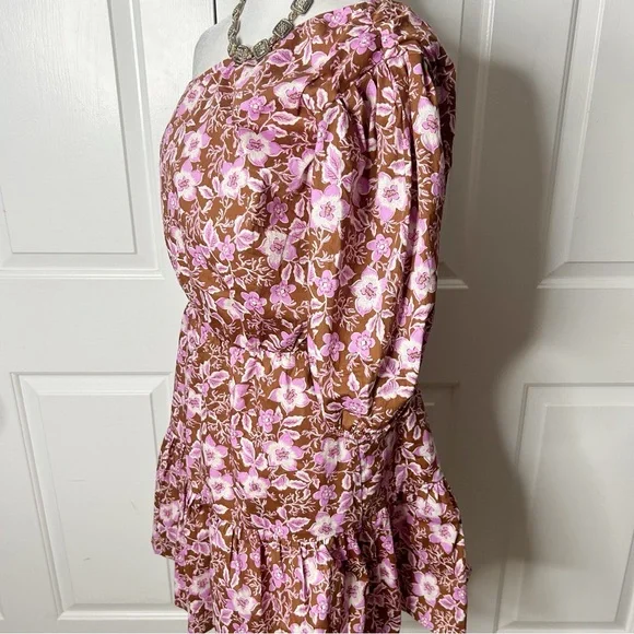 Jason Wu Floral Print One Shoulder A-Line Mini Dress w/o Belt (Size XS) - Picture 3 of 9